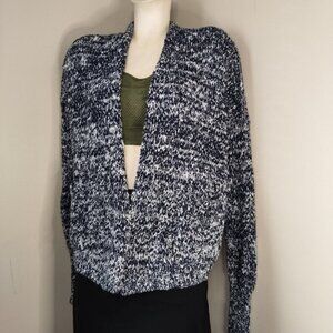 ABERCROMBIE & FITCH Navy Blue White Marked Cardigan Sweater sz L